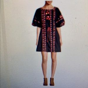 Free people olive green embroidered dress